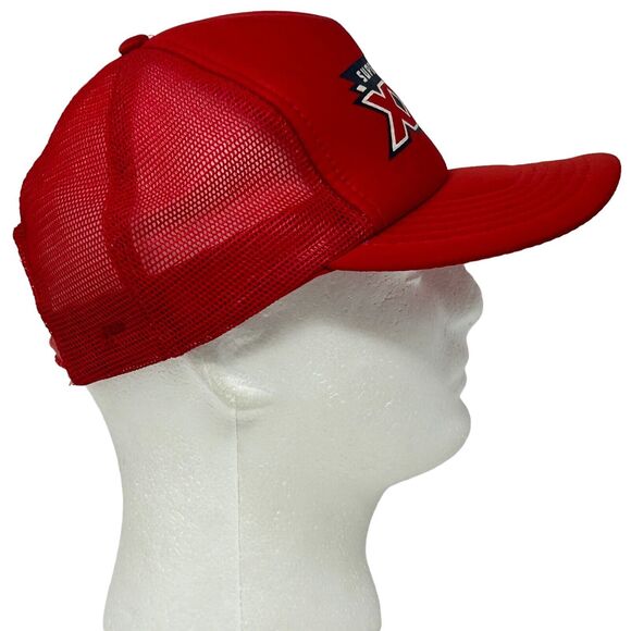 Vintage Super Bowl XXIII Trucker Hat Baseball Cap San Francisco 49ers 80s Red - Picture 9 of 13